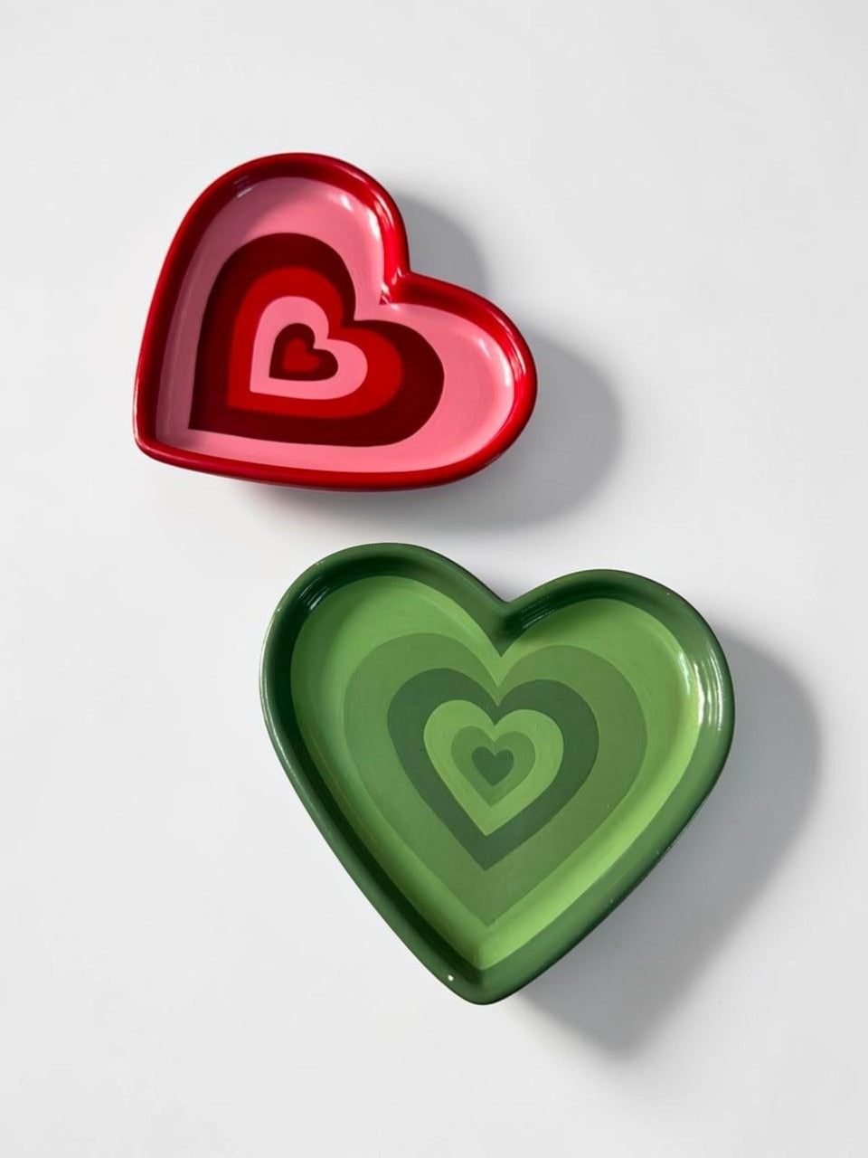 Green and Red Heart Tray