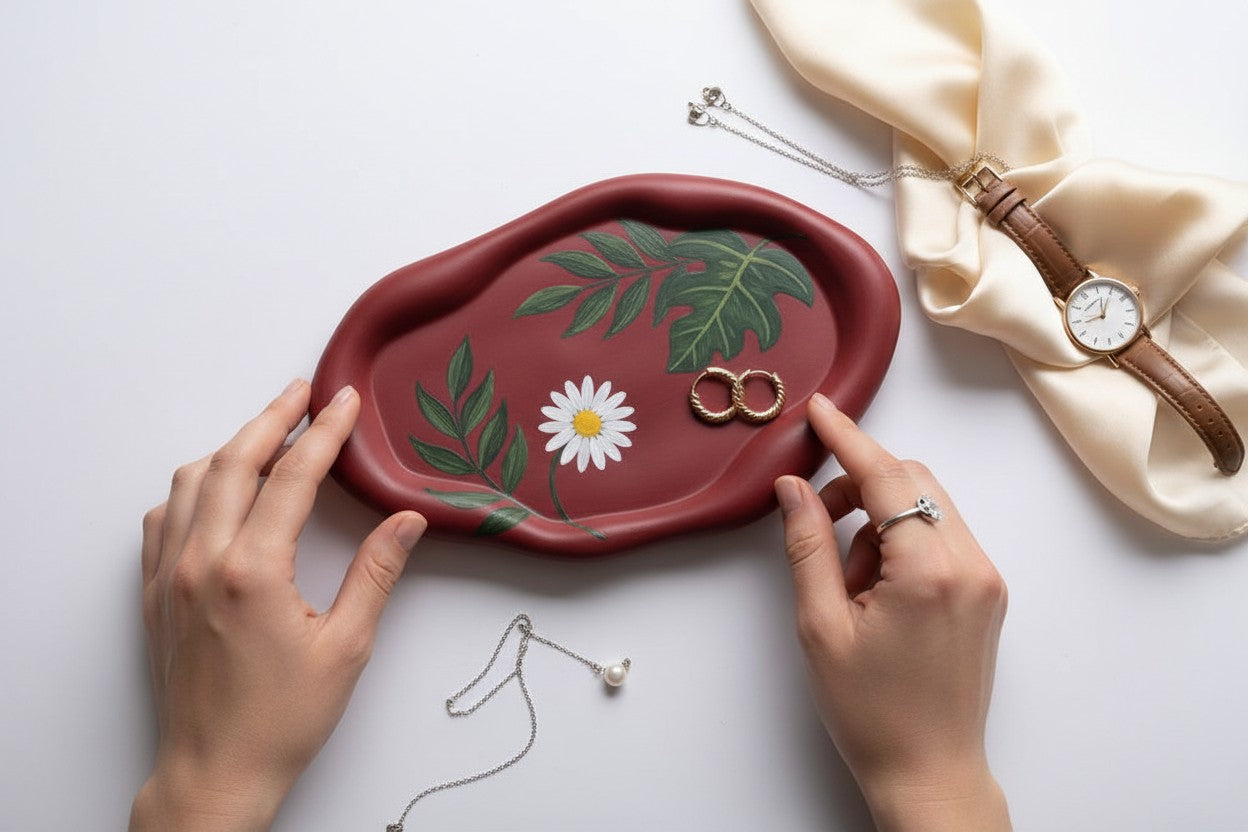 Botanical Oval Cloud Tray