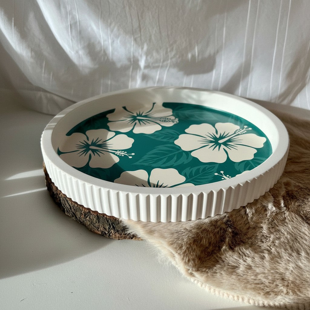 Hibiscus Round Tray