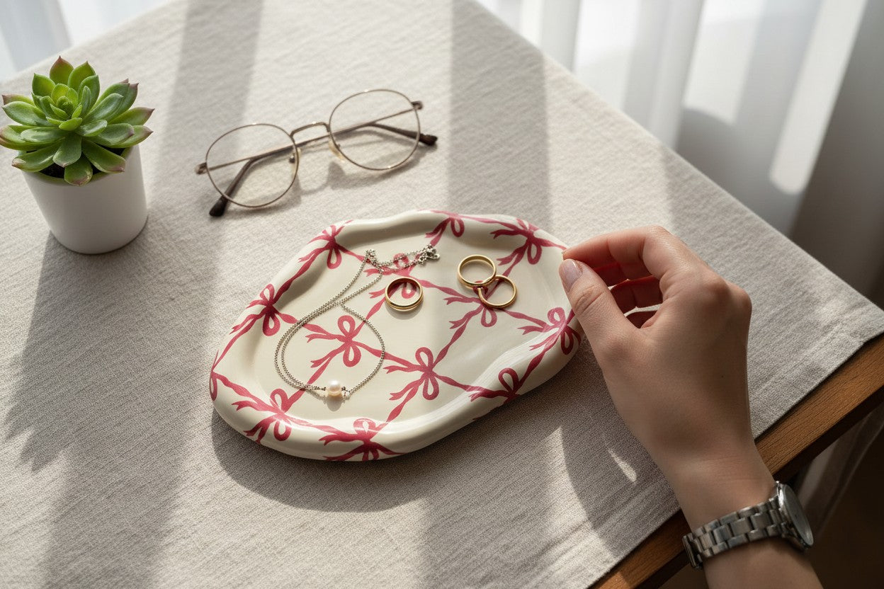 Pink Bow Cloud Tray