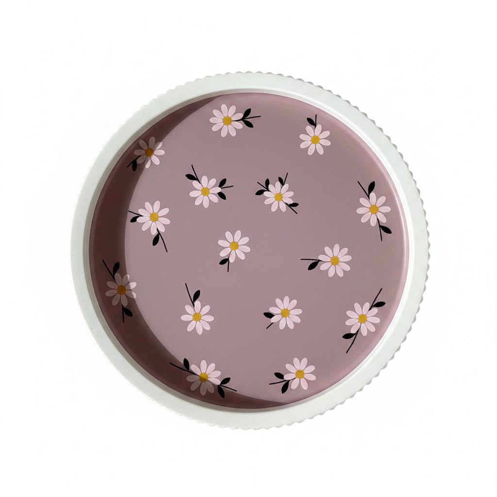 Mauve Daisy Round Tray